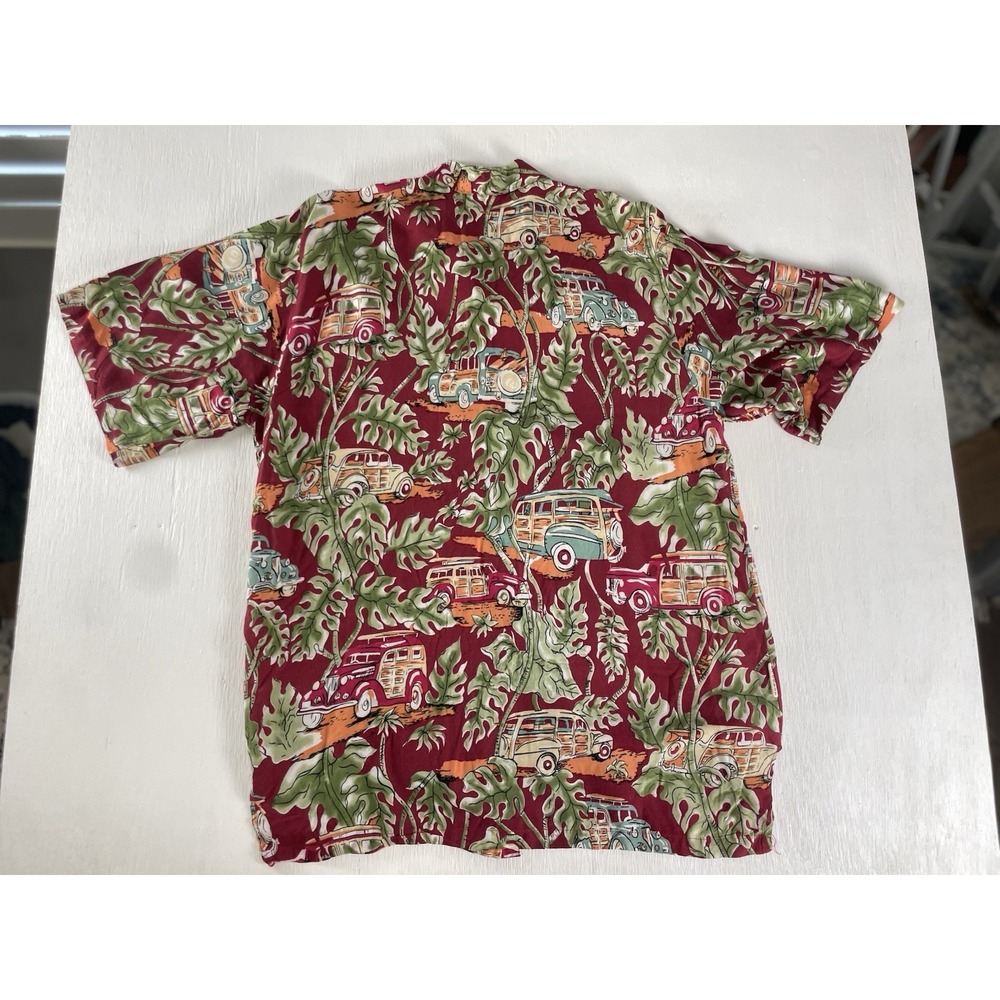 VTG Tropical Men's XXL Hawaiian Shirt Vintage Wagon Cars Surf Style Coconut USA - Picture 11 of 13